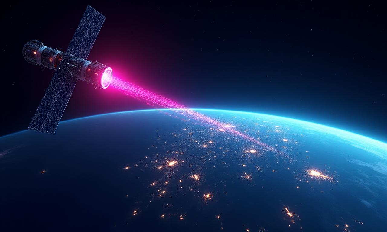 Global space-to-earth data streaming visualization